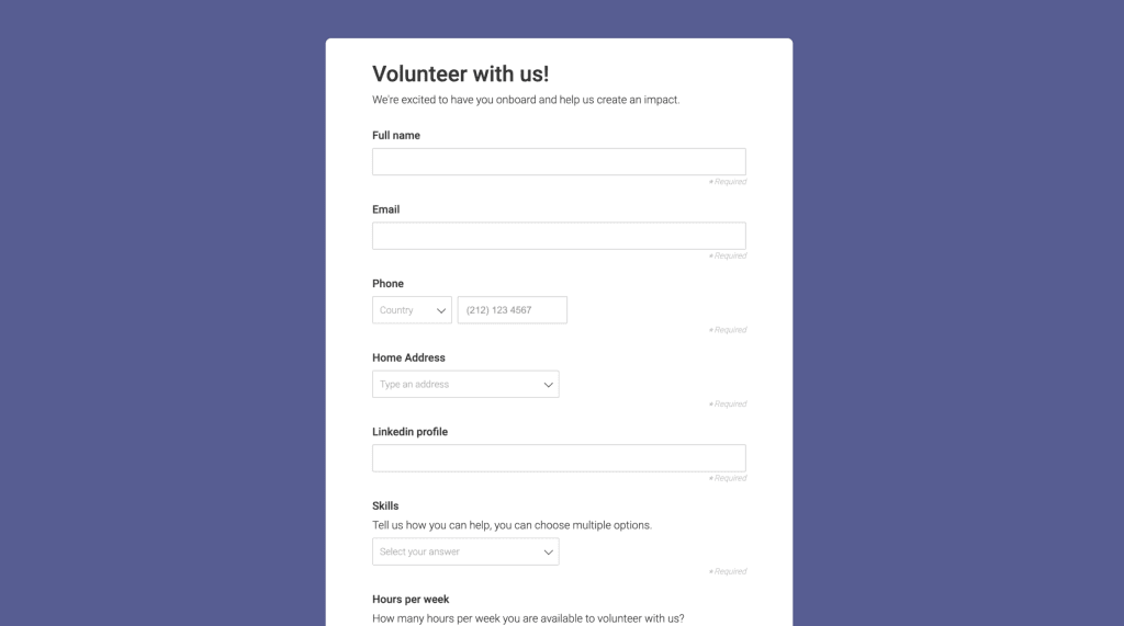 Volunteers form