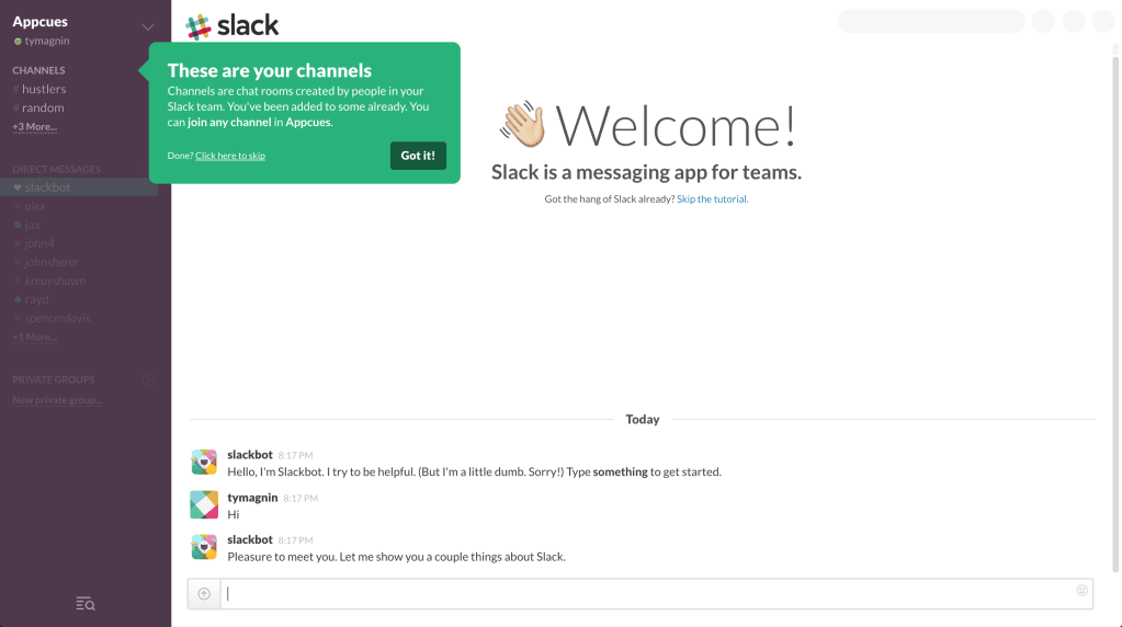 Slack Kunden-Onboarding