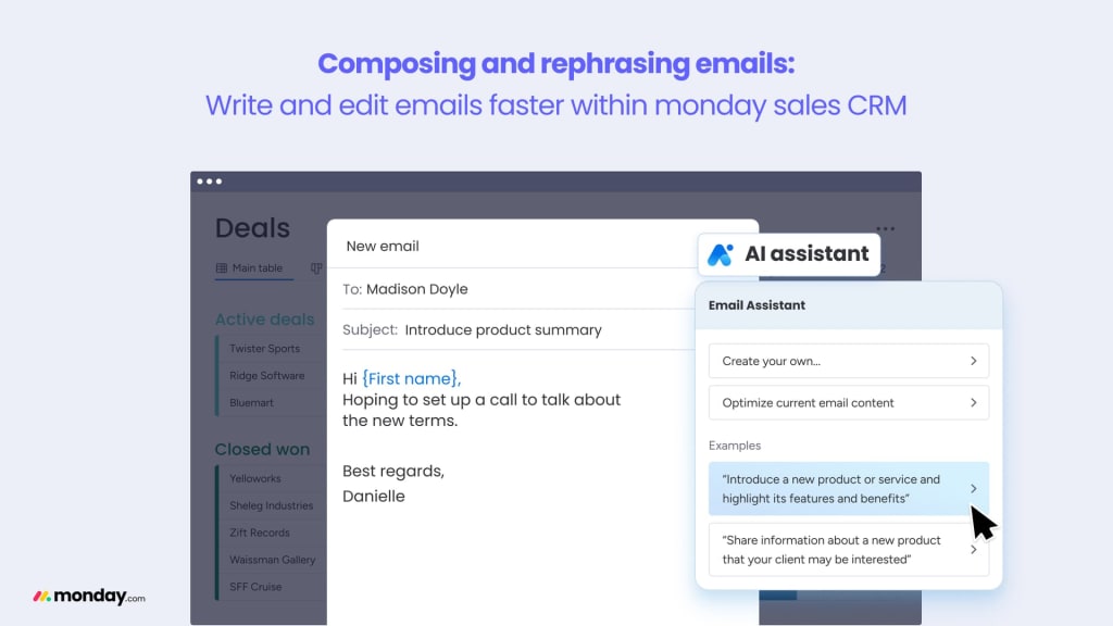 monday.com AI email assistant