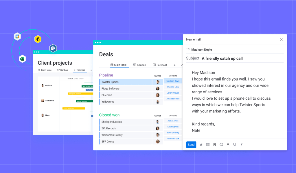 CRM management flow board