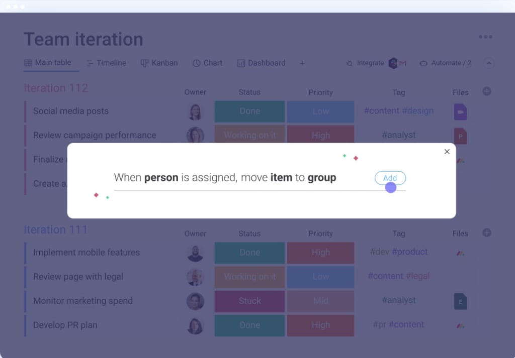 monday.com CRM automation recipe