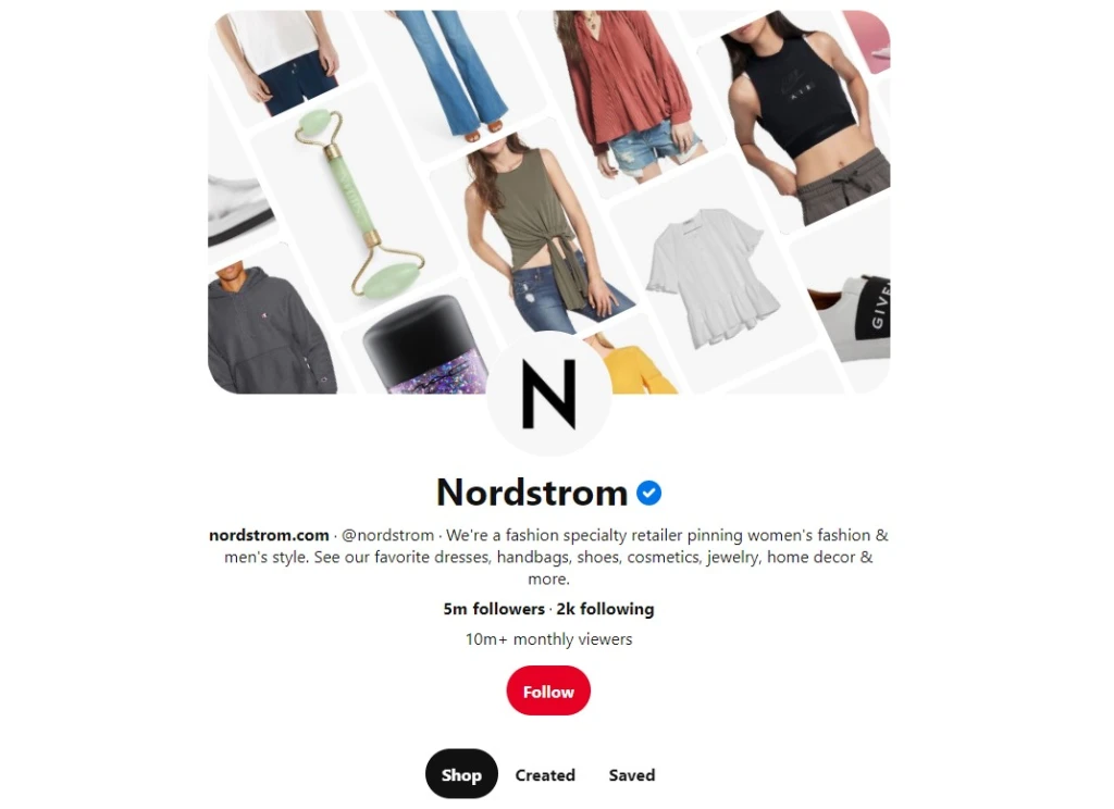 nordstrom example social selling pinterest