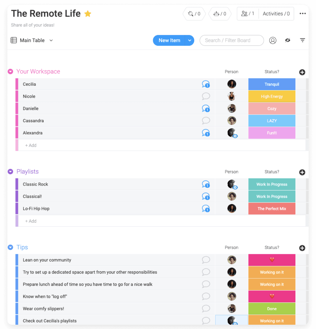 screenshot of remote work culture in monday.com