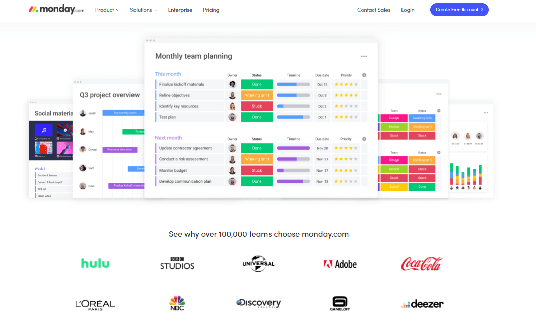monday.com's homepage mindmapping monday.com's homepage screenshot mindmapping