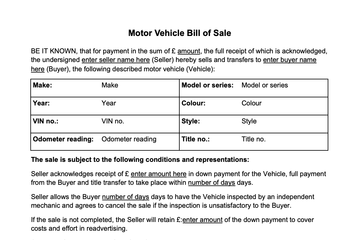 How Do You Write A Handwritten Bill Of Sale Printable Form Templates 