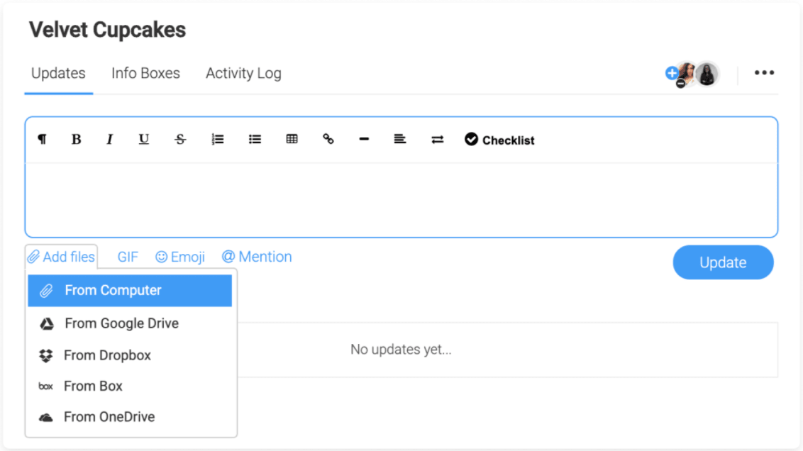 monday.com's integrations with popular file-sharing programs