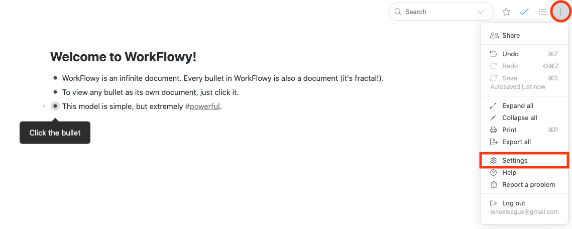 how to upgrade to Workflowy Pro
