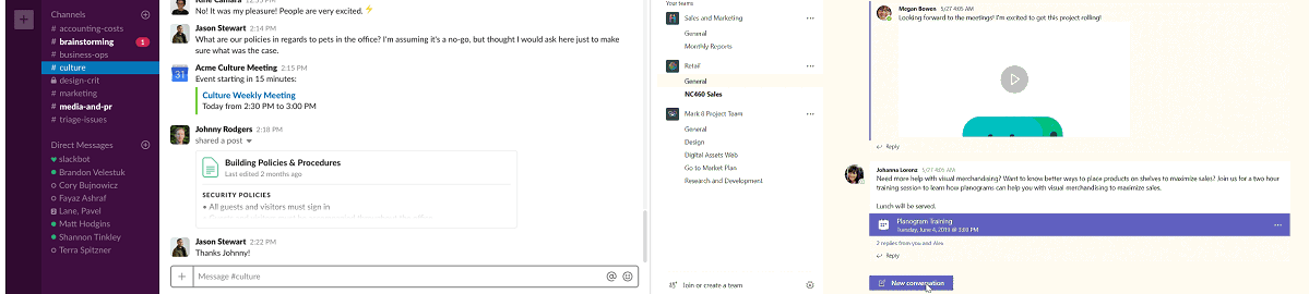 look slack microsoft