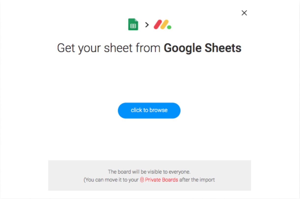 Importing a Google Sheet to monday.com