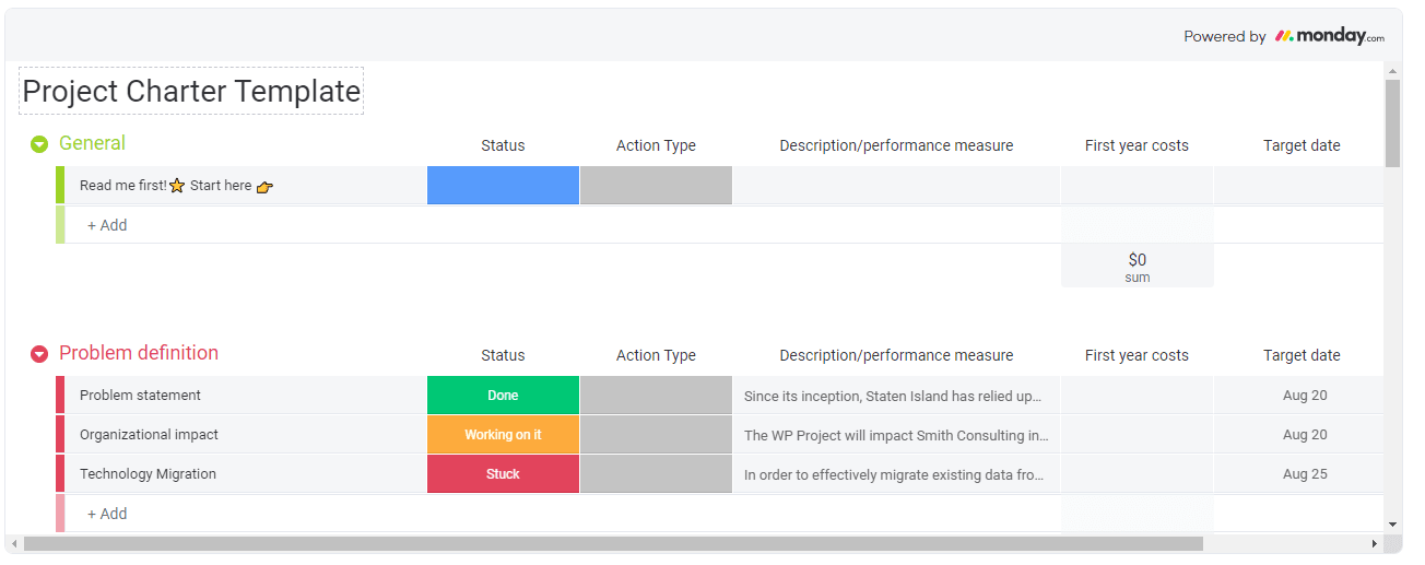 free project planning template from monday.com 