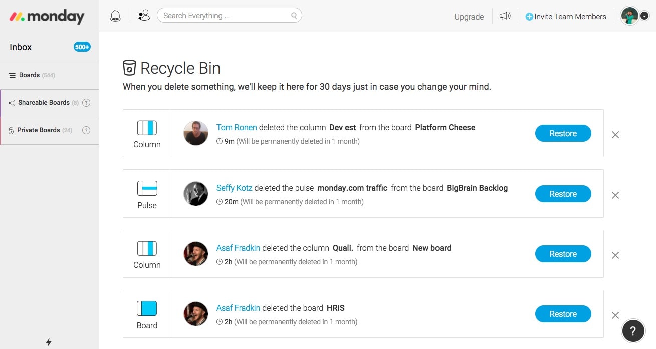 New Feature Rescue Things You’ve Deleted in the Recycle Bin monday