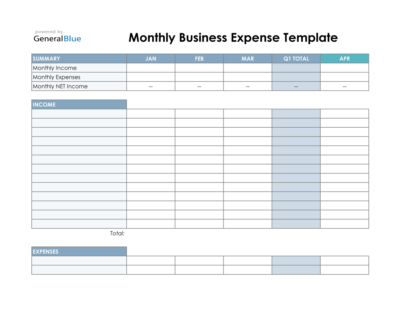 income expense tracker excel