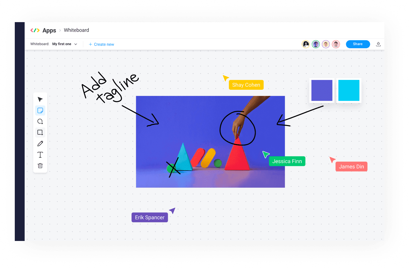 monday.com digital whiteboard app