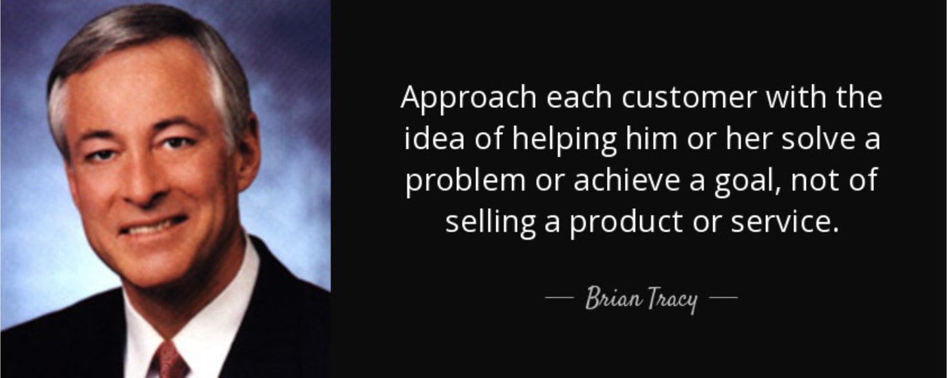 Brian Tracy's opinion on helping vs. selling