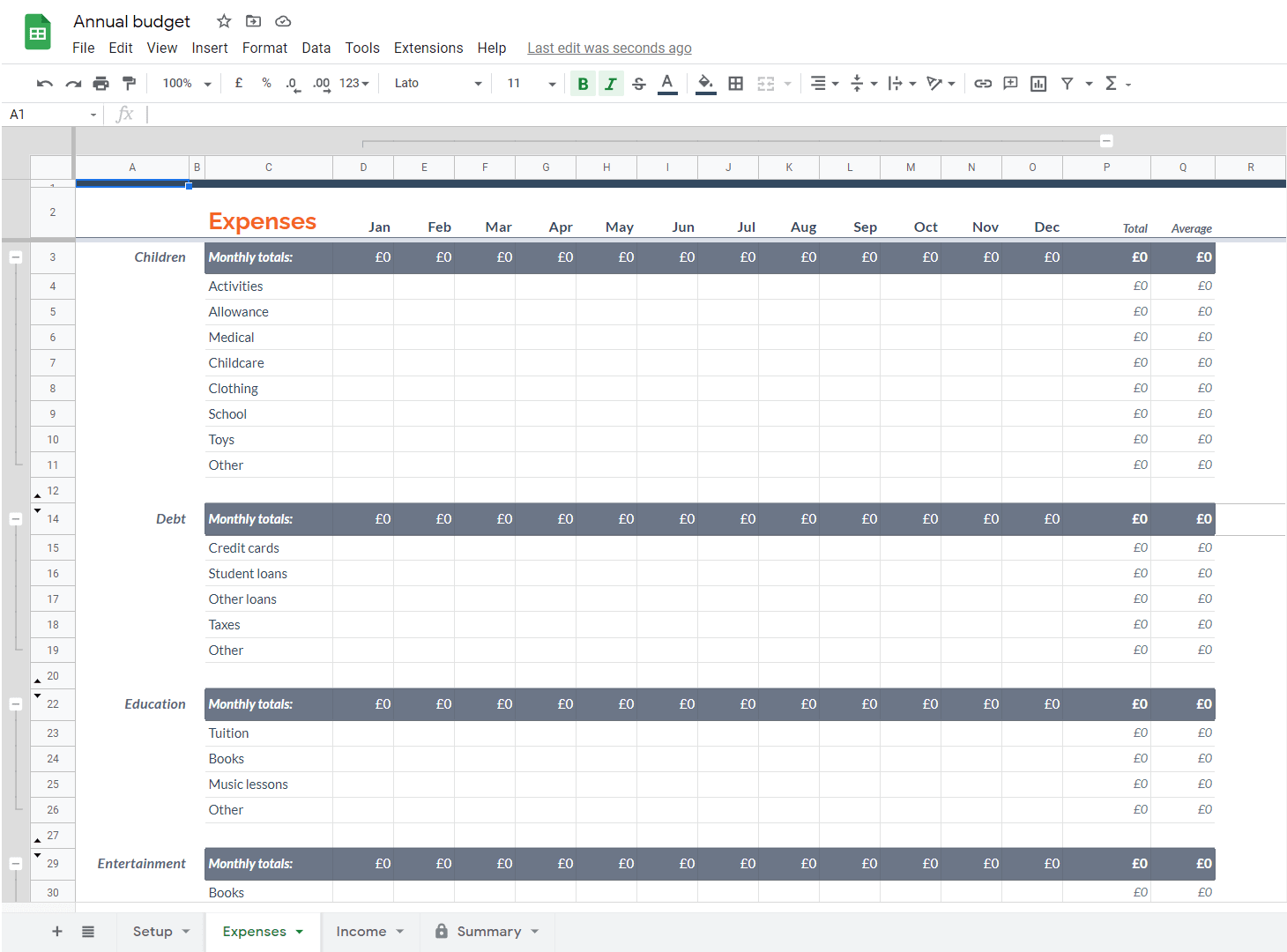 excel spreadsheet templates for monthly expenses