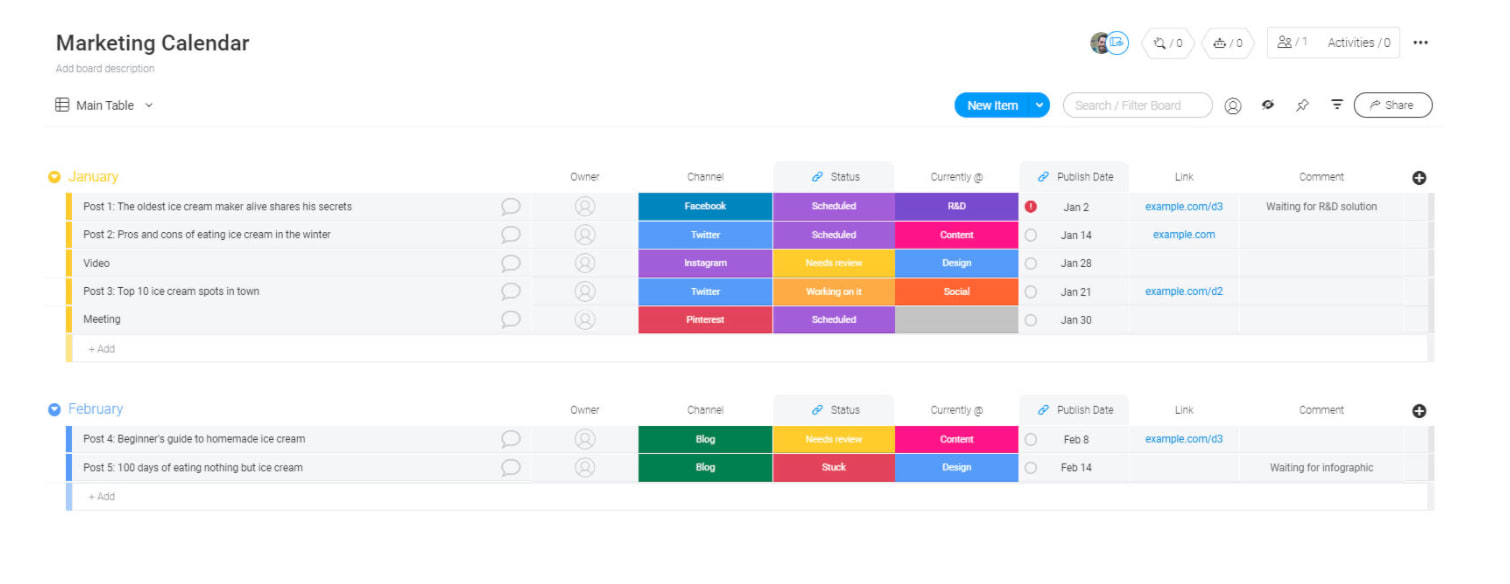 monday.com marketing calendar template