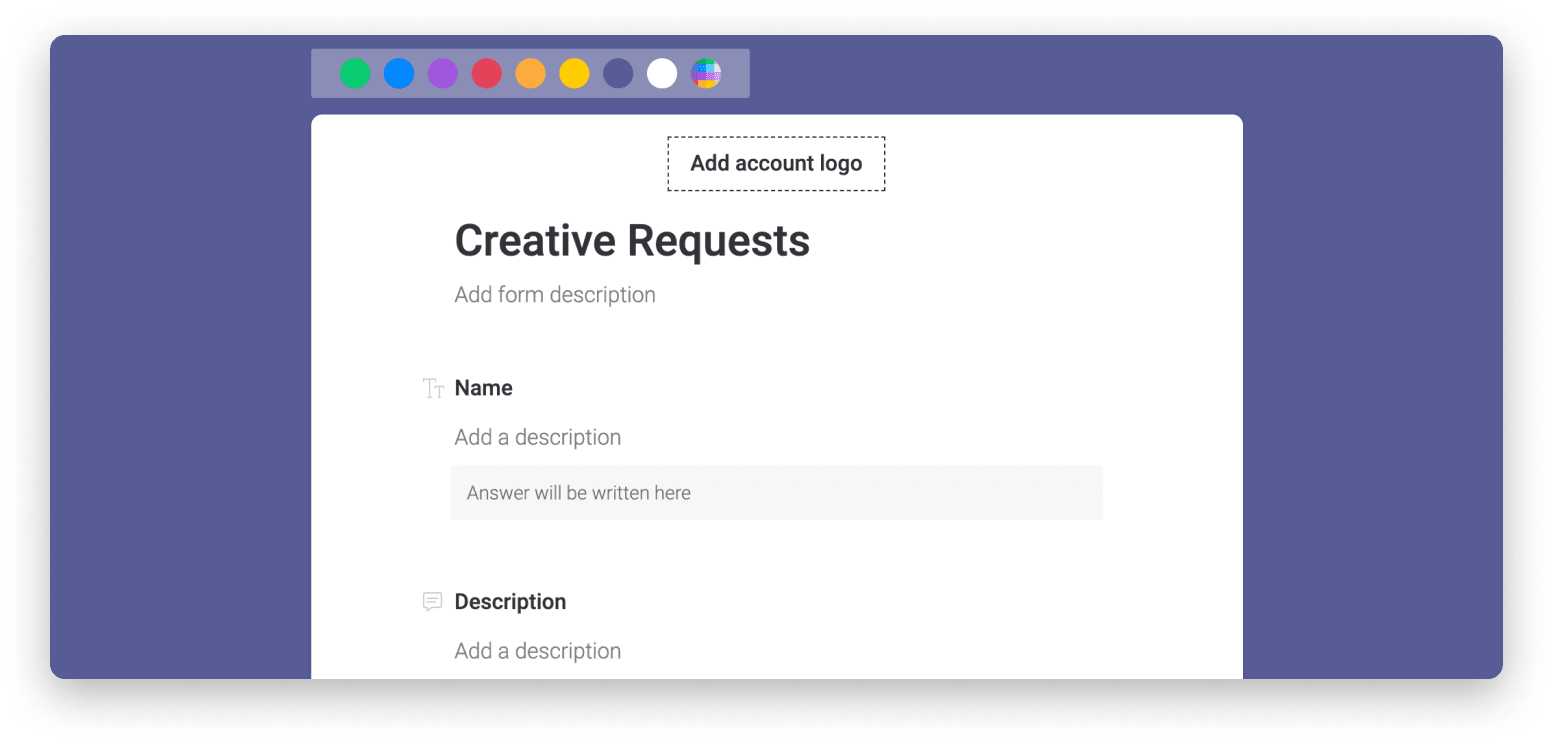 Forms is a monday.com no-code app for adding information