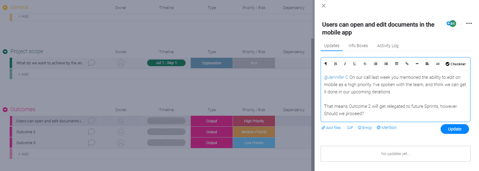 agile structure from Monday.com