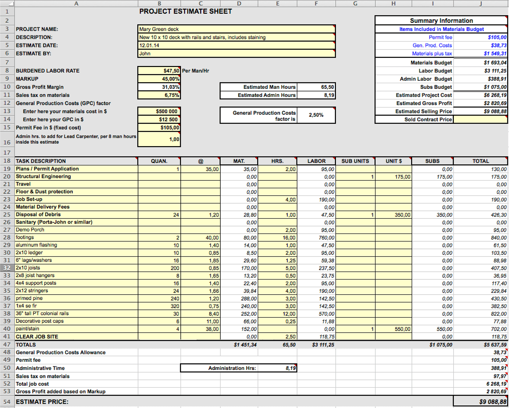 Free Excel Construction Templates For All Your Project Needs