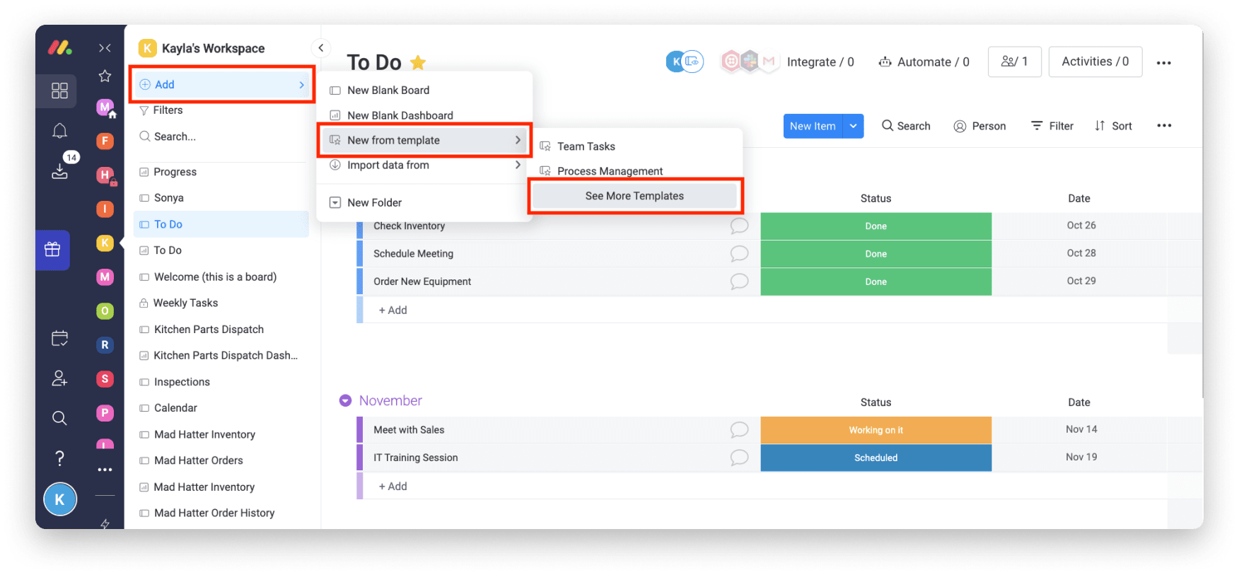 monday.com's customizable templates for project management.