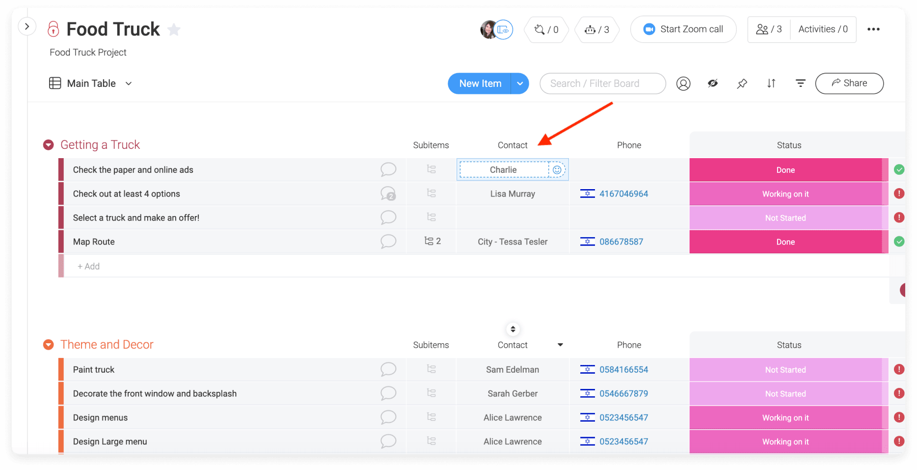 how to assign tasks to team members on monday.com