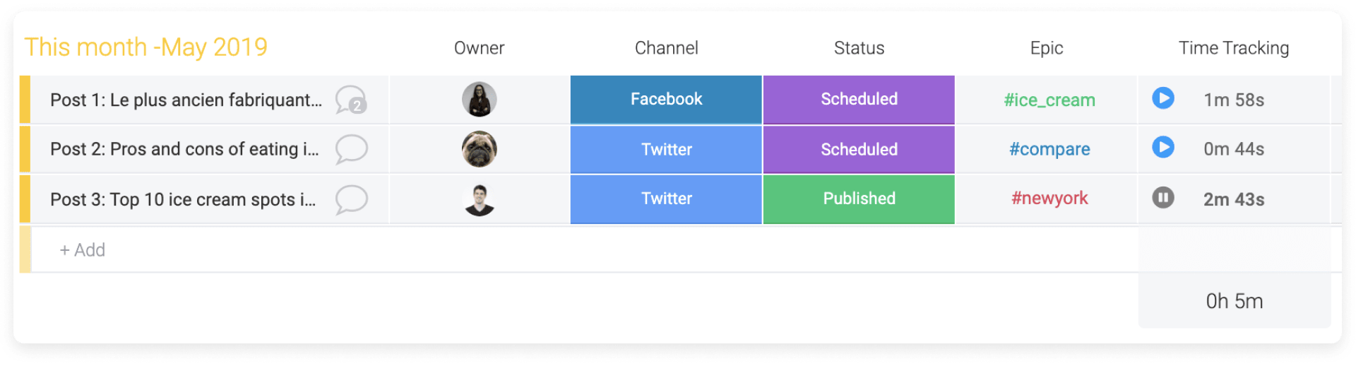 Time tracking in monday.com