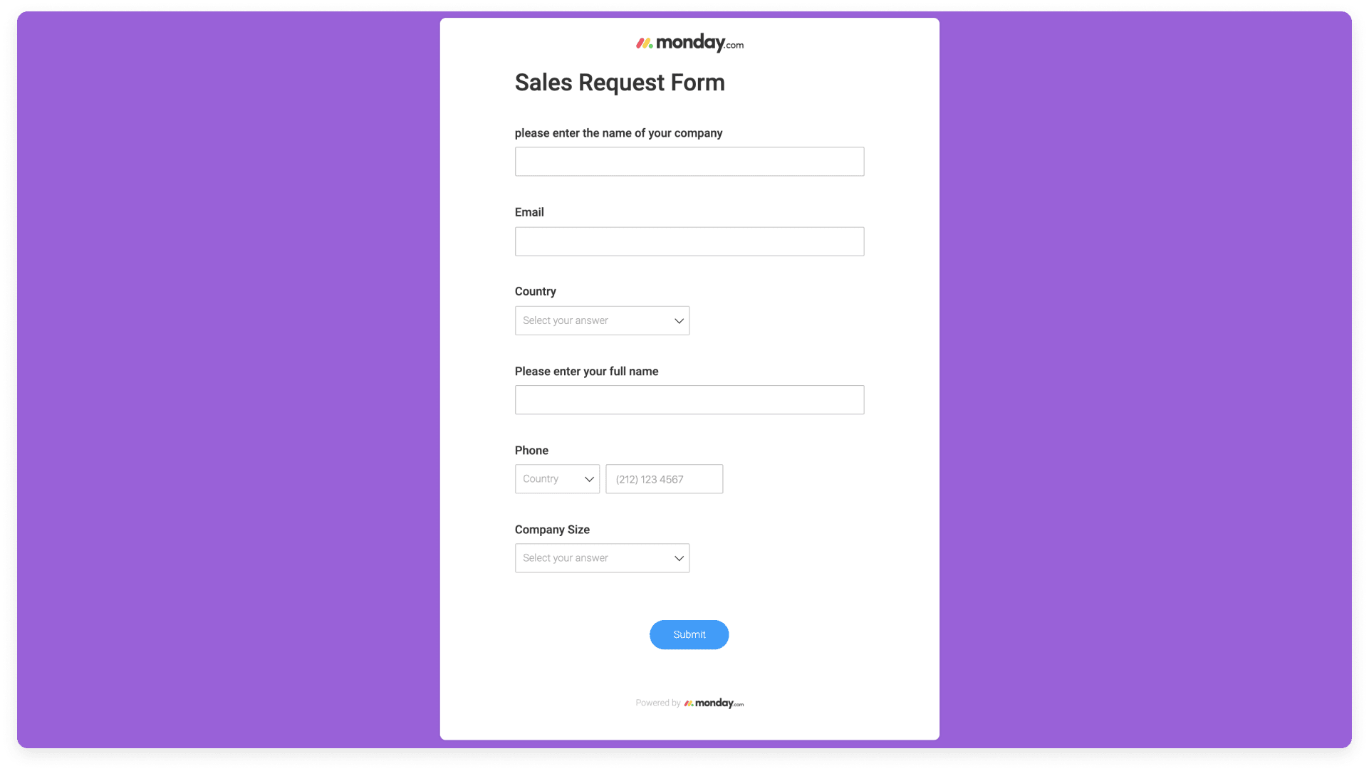 monday.com's lead capture forms in action