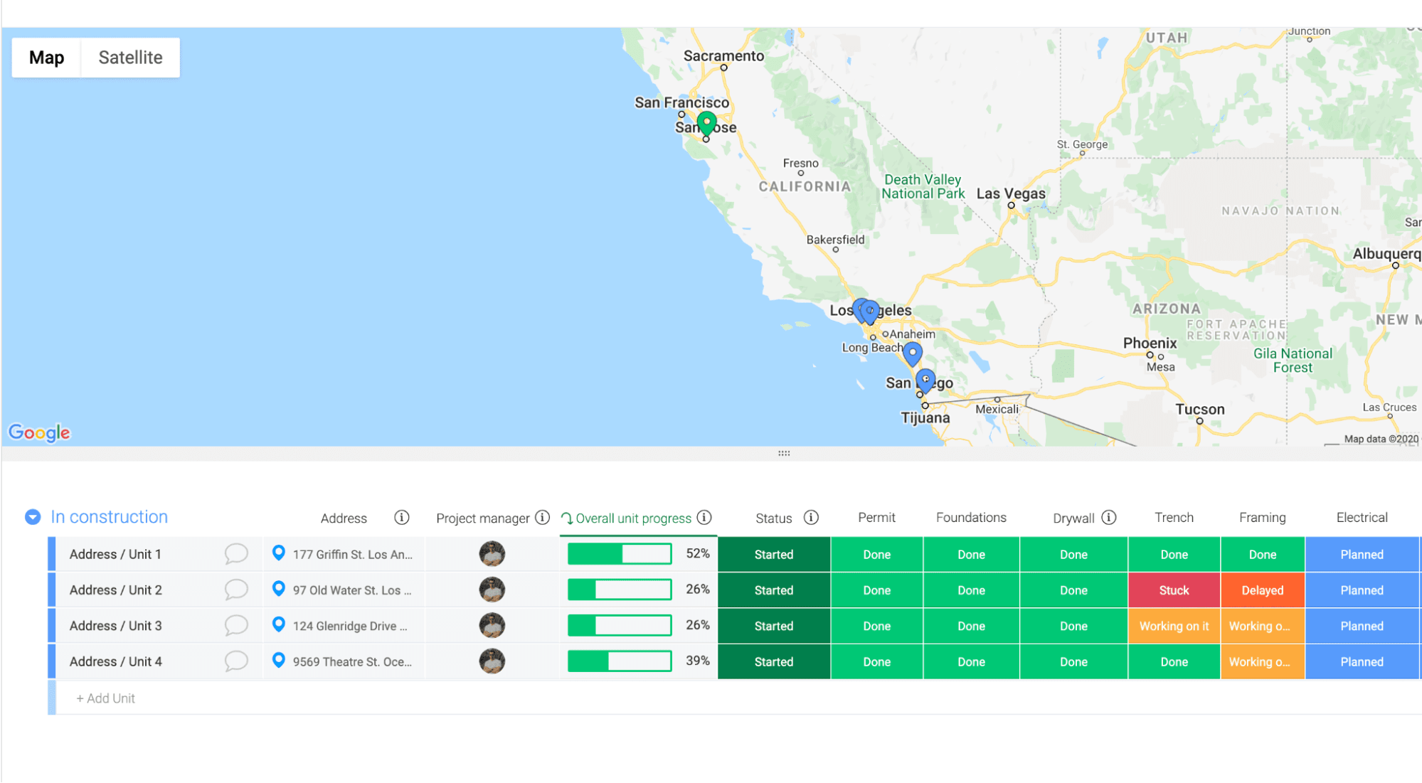 Construction management template from monday.com