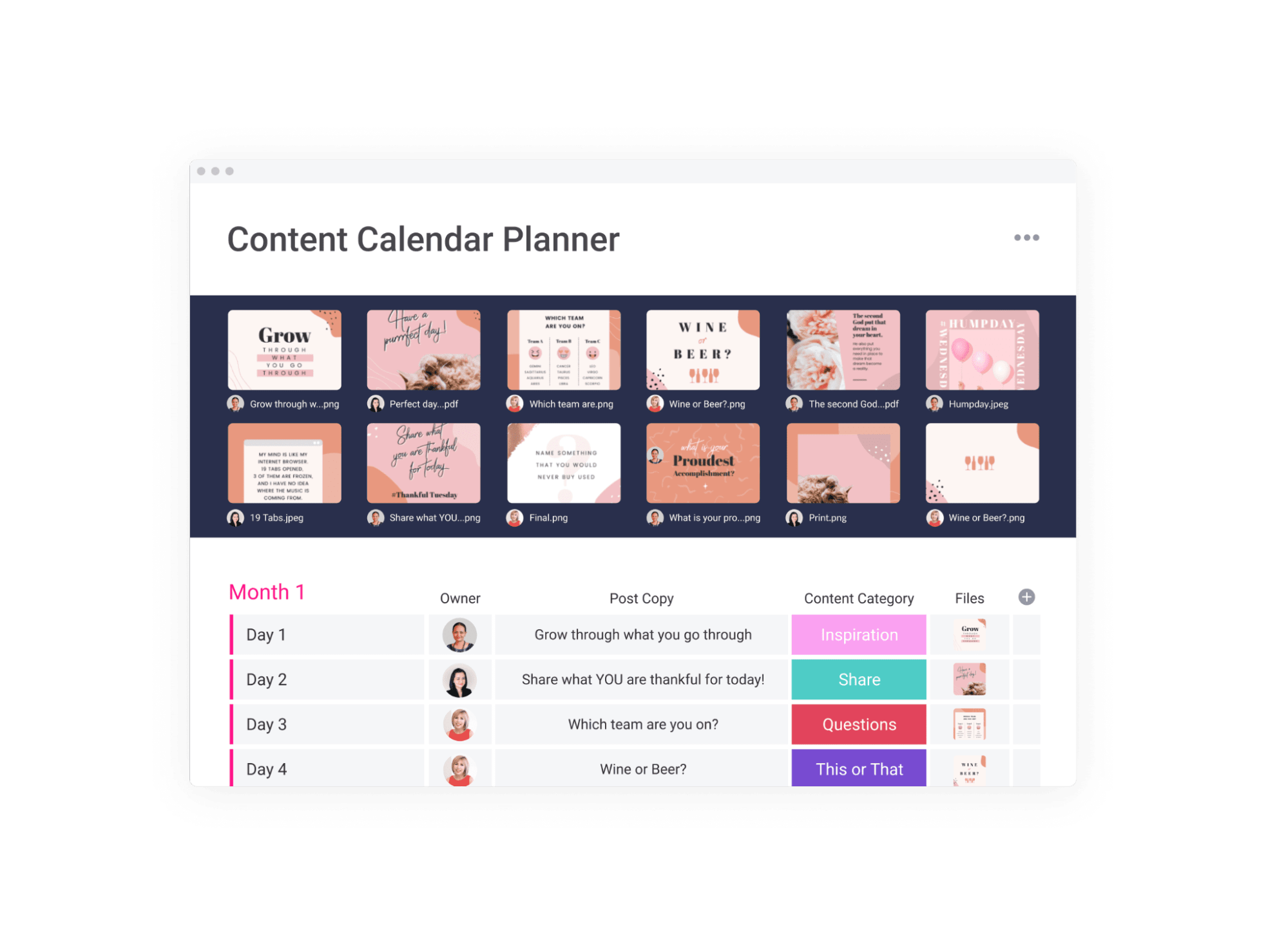 Content Calendar Planner