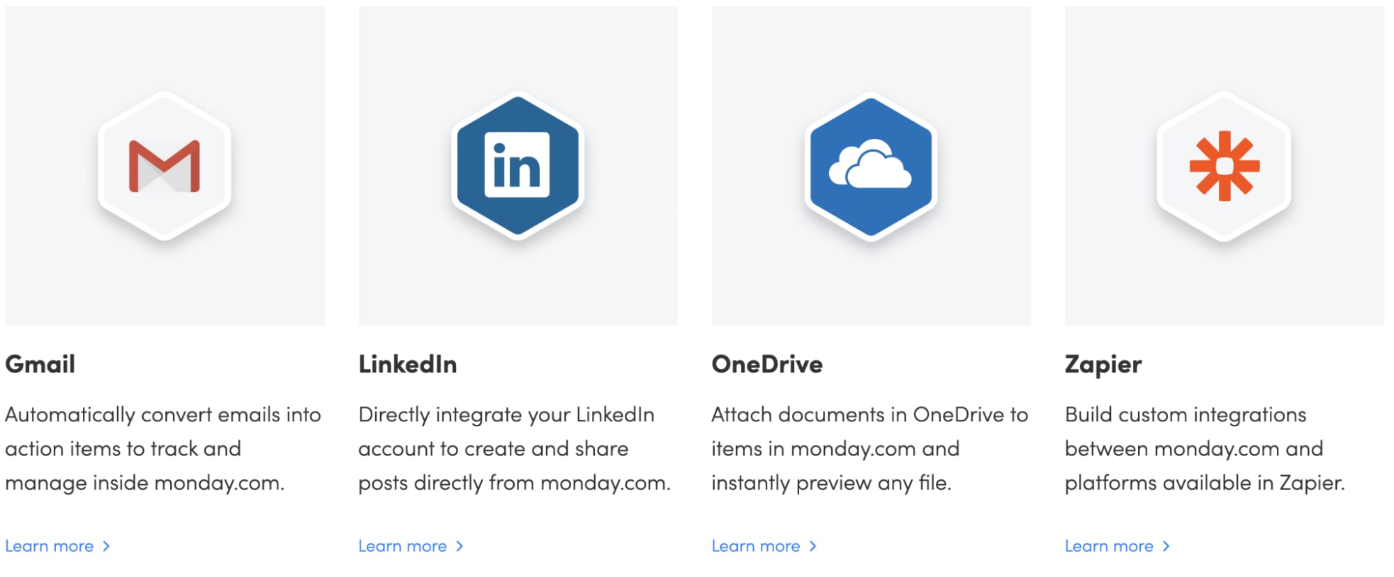 a few of monday.com's integrations