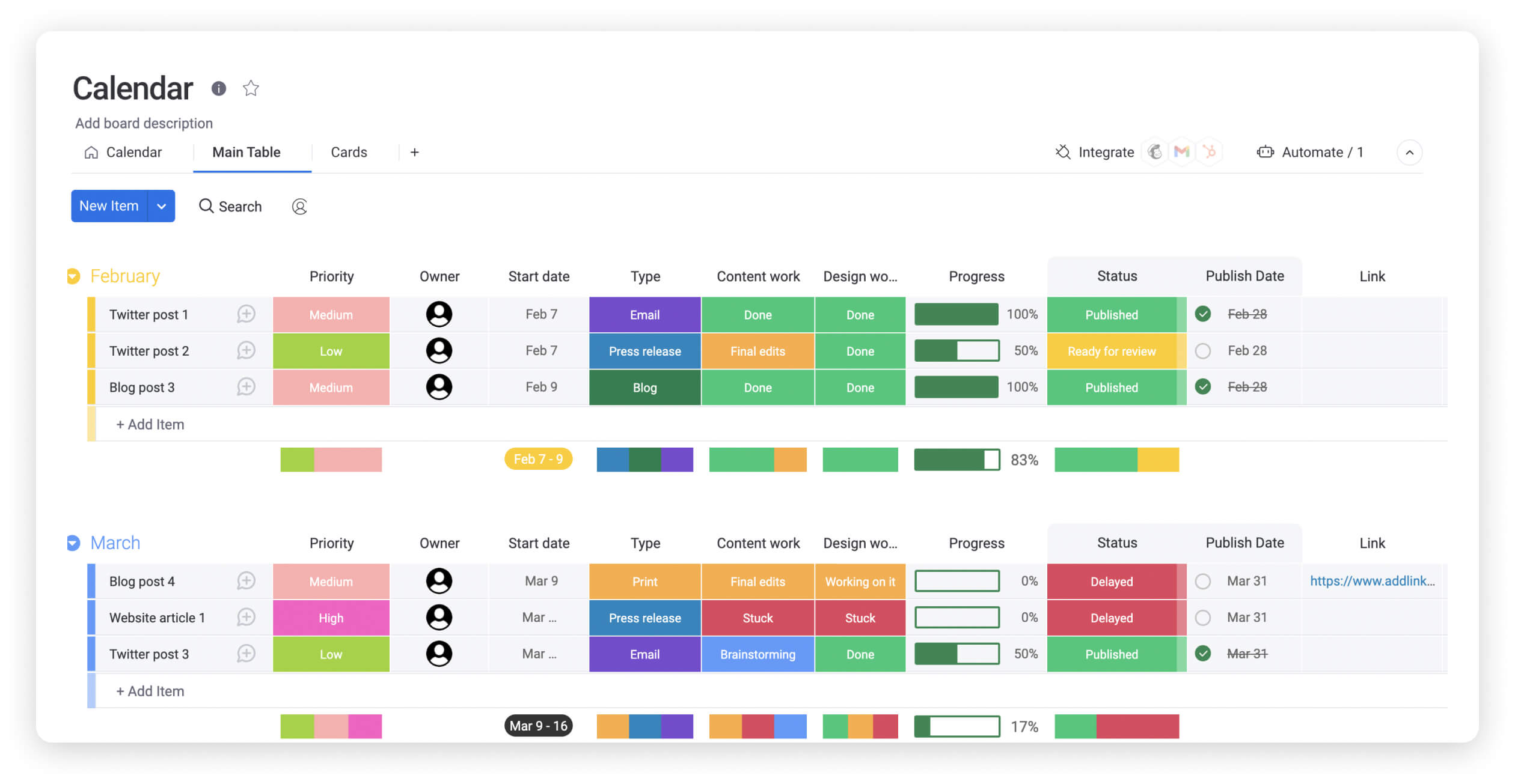 Monthly Calendar for Google Docs Free