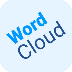 blue background reading "word cloud'|