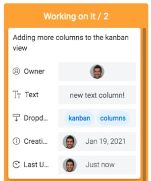 new Kanban columns
