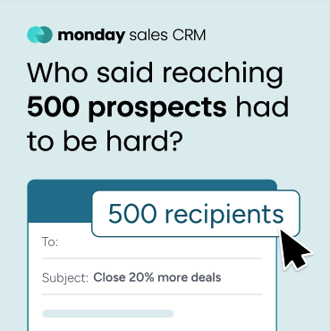 monday sales crm mass email feature