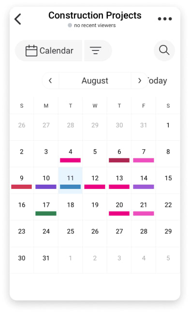 monday.com's shared calendar