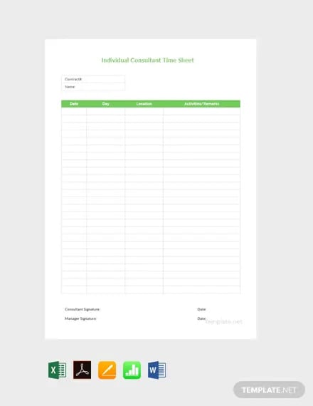 individual consultant time sheet