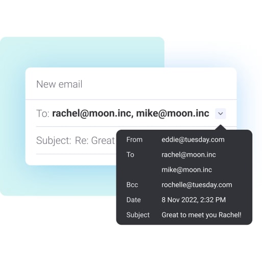 A screenshot illustrating how to mass email multiple recipients in monday sales CRM. 