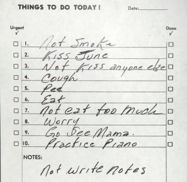 Johnny Cash's to do list