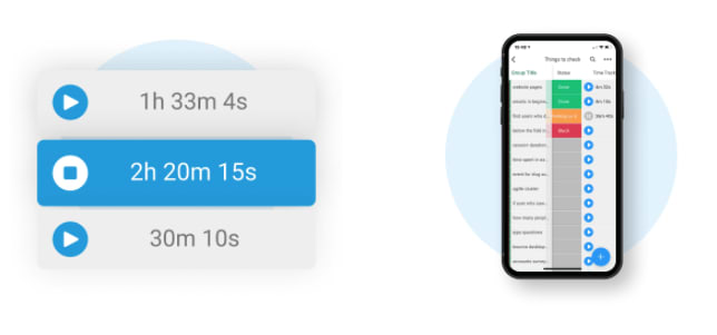 Time tracking options across desktop and mobile devices