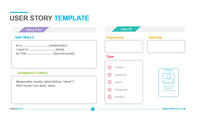 screenshot of user story category