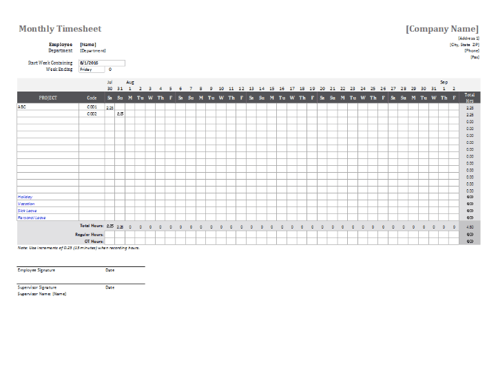 google docs weekly timesheet multi employee