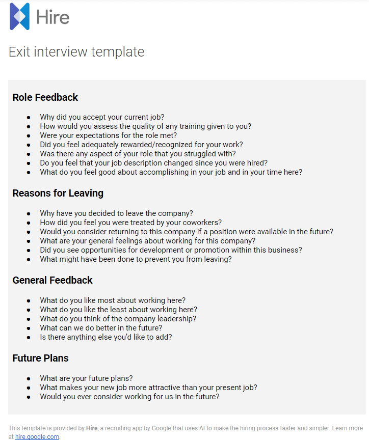 Job interview questions template support your career