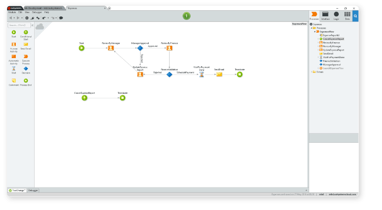 No-code platform interface example