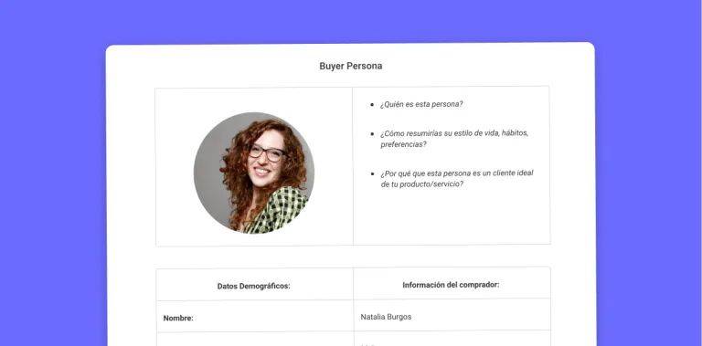 Obtn datos valiosos sobre los clientes con una plantilla de buyer persona