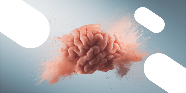 a design on a brain imploding