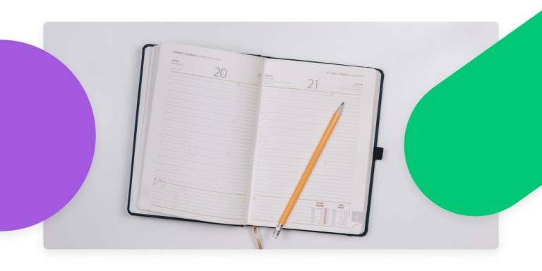 journal with pencil