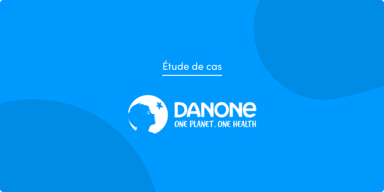 Logo danone sur fond bleu