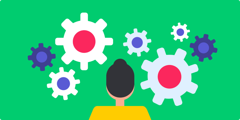 product management tools illustration with green background