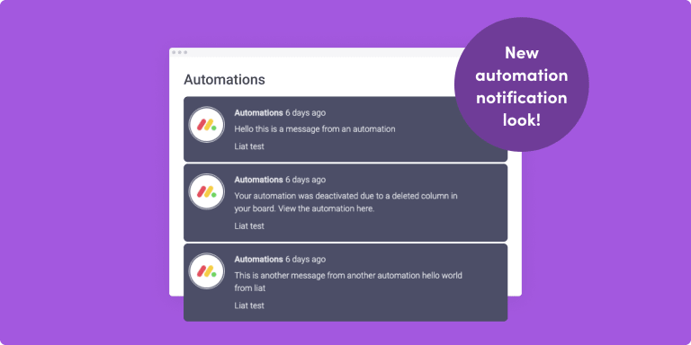 New automation notification look