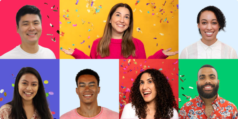 monday.com employees smiling